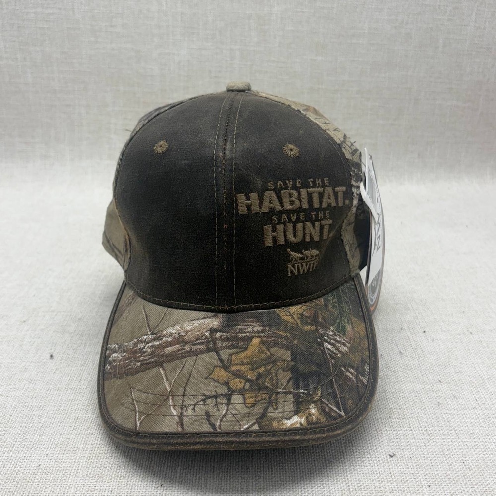 NWT Outdoor Cap NWTF Save The Habitat Save The Hunt Realtree Camo Hat Brown OSFM